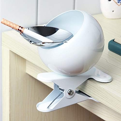 LOVERS Ashtrays,Portable ashtray with lid KTV Personality Office Creative Fashion With clip Table side ashtray-White