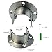 Yookat 2Pack Stainless Steel Rod Socket Flange Rob Holder U Shaped Closet Pole Sockets Rod Support Easy Installation with 6pcs Screws and 6pcs Anchors