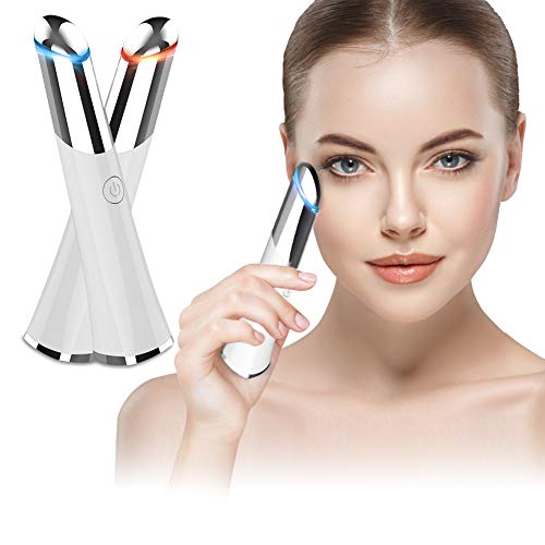 Eye Massager, Lonic Eyes Facial Massager Wand with 42℃ Heat &Sonic Vibration for Dark Circles, Puffiness and Eye Fatigue, Anti-wrinkle, USB Rechargeable Facial Massager Skin Care Device【 FDA Approved】