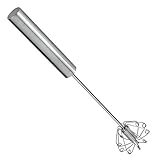 Fashionclubs Stainless Steel Hand Push Turbo Whisk Egg Beater Blender Self Rotating Semi-Automatic