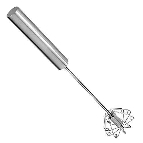 Fashionclubs Stainless Steel Hand Push Turbo Whisk Egg Beater Blender Self Rotating Semi-Automatic