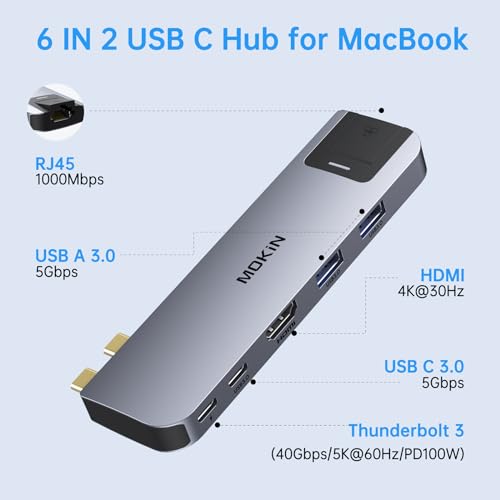 USB C Adapter HDMI Hub for MacBook Pro/Air M1M2M3 2023 2022 2021 13