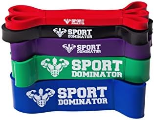 SportDominator Pull Up Assist Band, Stretch Resistance Band, Band for Workout, Crossfit, Powerlifting. Perfect Work With Pull Up Bars. Bonus - Nylon bag FREE for each band.(Black 10-50 lbs)