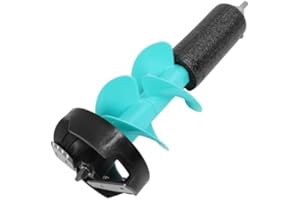 Ice Auger, 6 Inch Diameter Nylon Ice Fishing Auger, 18 Inch Long Heavy Duty Auger Drill Bit with Drill Adapter & Centering Po