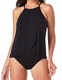 Traje mágico traje de baño de una pieza con sujetador de copa suave y correas de halter, para dama