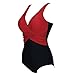 Tempt Me Women One Piece 50s Retro Deep V Front Cross Monokini Swimsuits