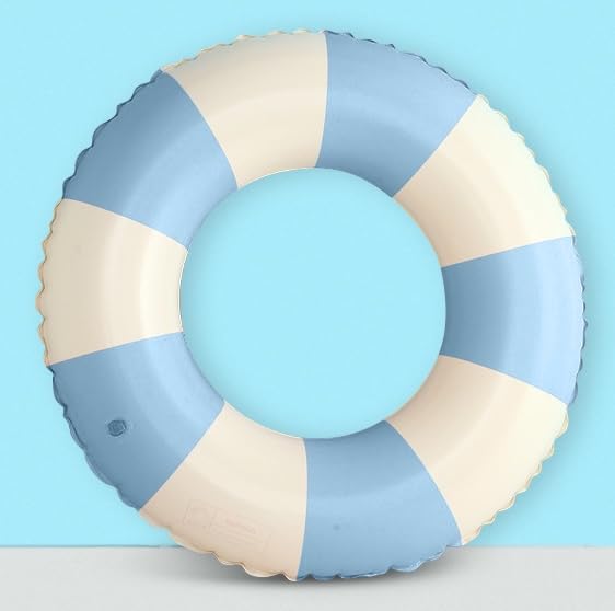 Inflatable Pool Ring | Durable PVC Swim Rings for Kids, Teens, and Adults | Premium Quality | Eco-Friendly | Blow-Up Swimming Pool Rings for Summer Fun (Blue, Extra Large)