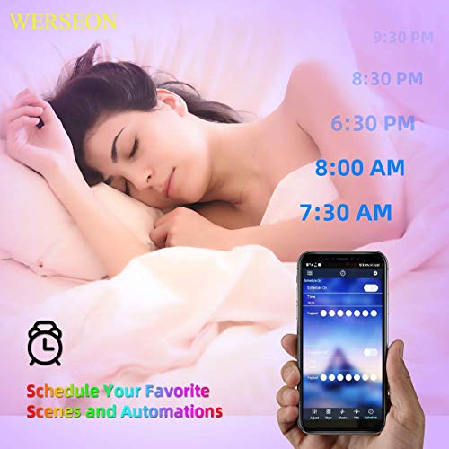 WERSEON LED Strip Lights Kit, Room led Lights Waterproof 32.8ft 5050 RGB 300led Light Strips Compatible with Alexa Google Home, Light Strip Kits Music Sync for Room TV Kitchen Home Party