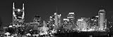Nashville Skyline PHOTO PRINT UNFRAMED NIGHT Black and White BW Downtown City 11.75 inches x 36 inches Photographic Panorama Poster Picture Standard Size
