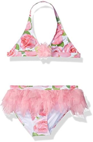 Kate Mack Little Girls' Rose Parfait 2pc Swimsuit, Pink, 6