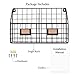 Wall35 Rivista 2 Compartment Multipurpose Wall Mounted Farmhouse Design Basket - Wide Magazine Rack Metal Wire (Black)