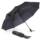 REYLEO Folding Umbrellas, Travel Umbrella Windproof Up to 120km/h, Teflon Coating, Auto Open/Close Button, Can be Folded 10000+ Times, WU01A