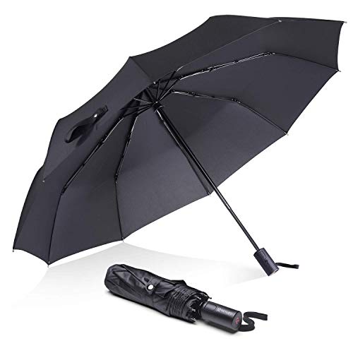 REYLEO Windproof Travel Umbrella with Teflon Coating, Waterproof Umbrella, Folding Automatic Umbrellas, WU01A+