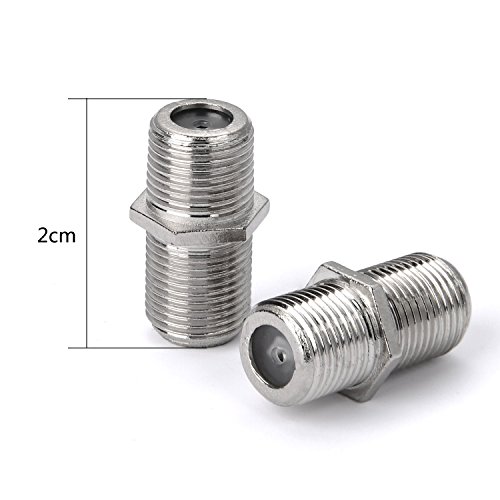 JMAF Cable Extension Coupler Connects Two Coaxial Video Cables, for Coax F81 (female to female) 3GHz Satellite, Cable TV, and Cable Internet Rated (10 Pack) Adapters
