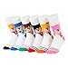 FloraKoh Women Cotton Crew Casual Socks 6 Pair Pack (sailor moon animation)
