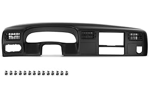 G-PLUS Dash Bezel Radio Cluster Trim Panel W/o Hole Compatible with Ford F250 F350 Super Duty 1999-2004 Dashboard Black