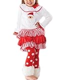 Santa Fur Girl’s Pant Set with Bracelet 2t