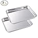Howrey Cookie Baking Sheet Set 2 Pieces, Stainless Steel Non-Toxic Non-Stick Oven Cookie Baking Pan Mirror Finish, Rustproof and Easy Cleaning (2pcs 15.75'' x11.81''x0.98'' in)