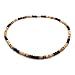 Green Nipa Hut Surfer Necklace Made from Dark Brown, Light Brown and Tiger Brown Coco Beads, Barrel Lock (16 in)