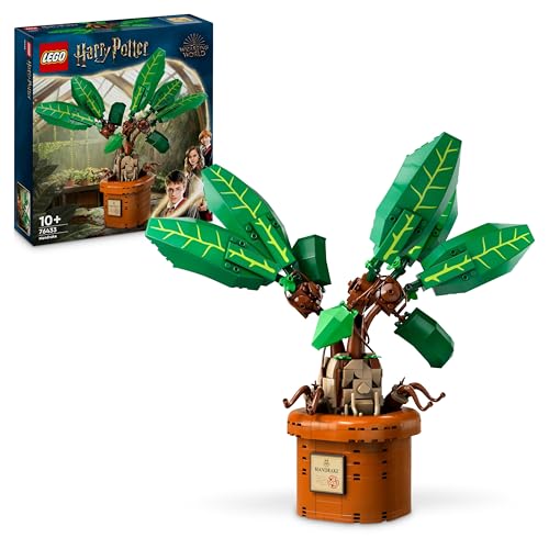 LEGO Harry Potter Zaubertrankpflanze: Alraune, Pflanzen-Spielzeug mit Topf, magisches Geschenk für Mädchen, Jungen und alle Fans, Spielset für fantasi