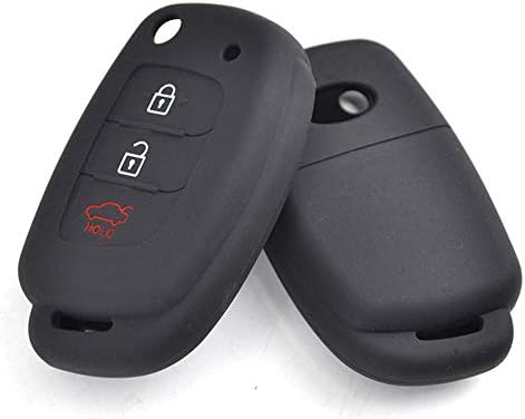 KLVRD Keychain For 3 Button Silicone Car Remote Flip Key Fob Shell Cover Case For Hyundai Creta I10 I20 Tucson Elantra Santa Fe 2016 2017 2018