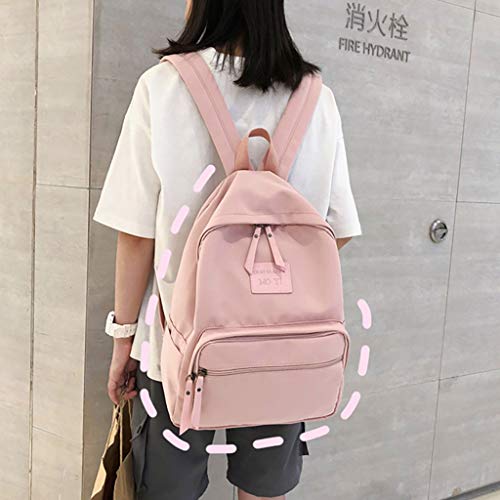 Excursion Sports Solid Color Zipper Backpack for Women, Girls Student Large Capacity Schoolbag Shoulder Bag, Lightweight Street Travel Camping Rucksack Satchel Daypacks