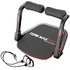 Core Max PRO with Resistance Bands Abs and Total Body Smart 8 min Workout & Cardio Machine, Red/Black
