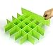 16 Pcs Plastic DIY Grid Drawer Divider Household Necessities Storage Thickening Housing Spacer Sub-Grid Finishing Shelves for Home Tidy Closet Stationary Scarves Organizer (Green)