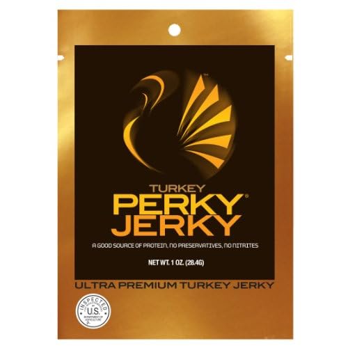 Perky Jerky All-Natural Ultra Premium Tender Turkey Jerky Caddy Pack, 1-Ounce Bag, 12-Pack image