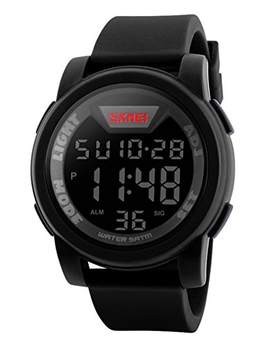 Gosasa Men Multifunction Digital Military Sports Watches Waterproof LED Electronics Silicone Strap Wristwatches Green