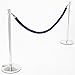 Displays2go Set of 2 Stanchion Ropes, 6.5 ft Blue Velvet, Chrome Hooks, Rope Only (RP2MBUCH02)