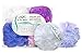 Loofah Bath Sponge XL 75g Set of 4 Pastel Colors by À La Paix - Soft Exfoliating Shower Lufa for Silky Skin - Long-Handle Mesh Body Poufs- Women and Men’s Luffas - Soft Texture - Full Cleanse & Lather