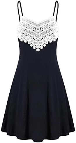 Conina Dress for Women, Fashion Womens Crochet V-Neck Lace Backless Mini Slip Dress Camisole Sleeveless Dress
