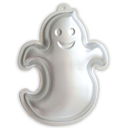 WJSYSHOP 10 Inch Ghost Shaped Aluminum 3D Cake Mold Baking Mould Tin Cake Pan for Halloween Party - Thumbnail 2