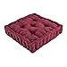 Collections Etc Tufted Padded Boosted Cushion and Support - Plush Seating for Chair with Carrying Handle, Burgundy