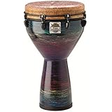 Remo Djembe, MONDO(TM), Infinity, Key-Tuned, 14" x 25", SKYNDEEP Natural, Goat Stripe Brown, Contour Tuning Brackets…