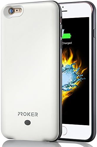 iPhone 6/6S Battery Case,Proker Ultra Slim Extended Portable Charger for iPhone 6/6s with 3000mAh Capacity Juice Pack/Lightning Cable Input Mode (2nd Generation-White)