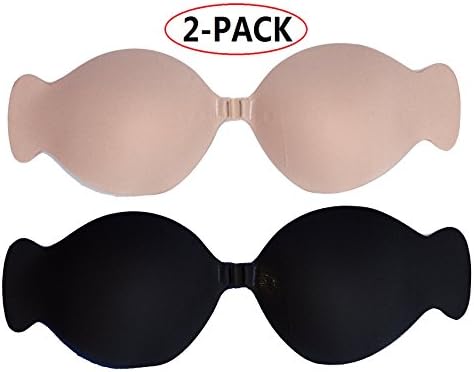 Minitouch 2-Pack New Fish Shape Self Adhesive Bra Strapless Lite Bra Silicone Push Up Bra