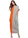Milumia Women's Summer Boho Color Block Pockets Caftan Maxi Dresses Grey Large