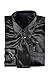 Classy Men's Satin Shiny Black Shirt Set + Matching Tie and Hanky