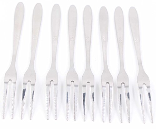 Fruit Forks With Case, LeBeila 8 PCS Appetizer Dessert Forks Mini Stainless Steel Salad Fruit Cocktail Tasting Forks Small Set For Home, Wedding & Party Favor (Stainless Steel, 8PCS)