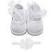 Delebao Baby Girl Infant Christening Baptism Toddler Crib Shoes Satin Dance Ballerina Slippers