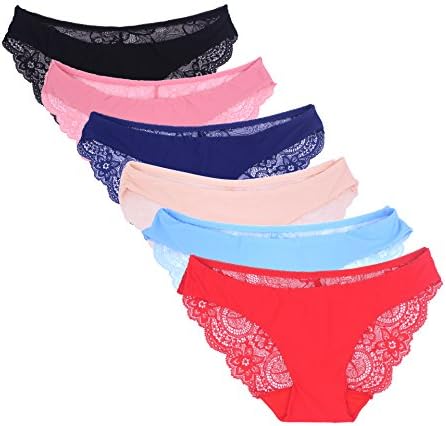 6 Pack of Womens Sexy Lingerie Underwear Lace Thongs Panties hipster (X-Large(Fits body weight 165-200Ibs), Assorted)