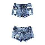 Towallmark(TM)Women Vintage Denim Low Waist Jean Shorts (4/6)