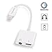 iPhone Adapter and Splitter, Instecho Lightning Adapter Splitter + 3.5mm Headphone Jack With Extension Cable, Lightning Cable to Audio Jack and Charger Adapter for iPhone 7/7 Plus (White)