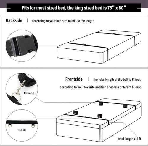 Handcuff Restraint Kit Sex Bed Ties Restraints King Bed with Adjustable Straps photo 7