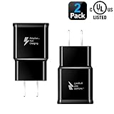 Samsung Fast Charger Adapter Adaptive Quick Charge Charging Block Wall Chargers Compatible with Samsung Galaxy S7/S8/S8+/S9/S10+/Edge/Note8/Note9(2 Pack Black)