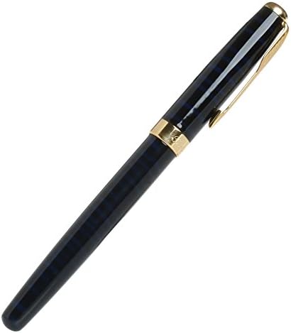 YingNeng Stripes Art Fountain Pen Medium Nib for Writing Painting Gift (Blue)