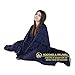 YnM 20lbs Weighted Blanket for Adults, Cotton Heavy Bed Throw Blanket with Cooling Glass Beads for All Season Use, Ideal for One Person of 190lbs (60x80 Inches, Queen Bed, Navy)
