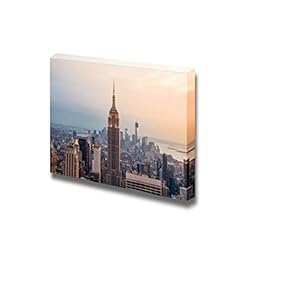 Canvas Prints Wall Art - New York City Skyline with Urban Skyscrapers at Sunset | Modern Wall Decor/Home Art Stretched Gallery Canvas Wraps Giclee Print & Ready to Hang - 12" x 18"